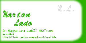 marton lado business card